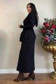 Pamuklu Triko Elbise Hırka Takım Siyah